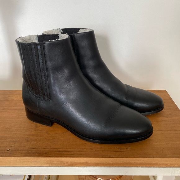 J. Crew Shoes - J Crew Sherpa lined leather ankle boots